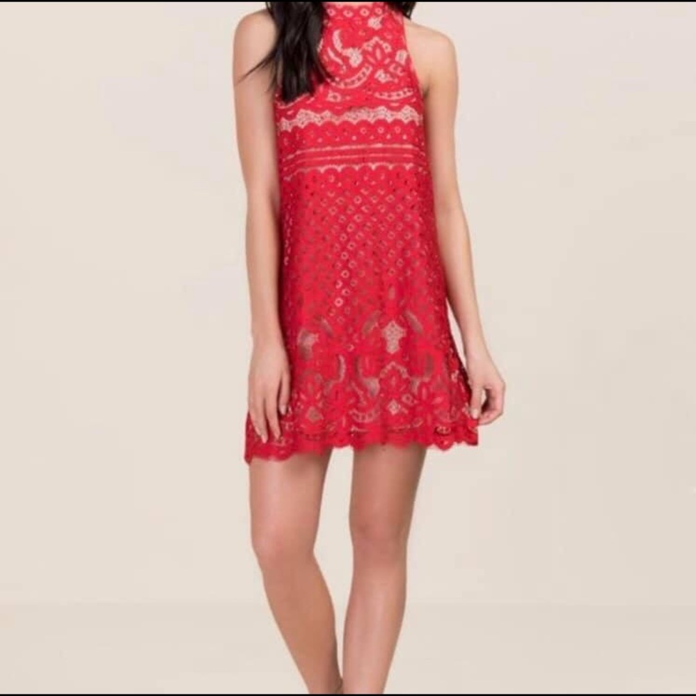 Francesca’s Red Lace Dress
